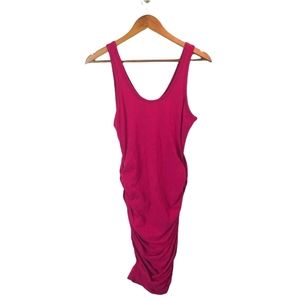Express pink ruched dress small